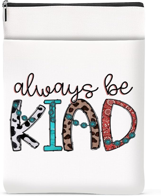 Inspirational Western Faith Christian Gifts Book Sleeve Book Cover Religious Cowgirl Accessories for Women Mom Female Friendship Christmas Birthday Book Lovers Gifts Book Protector with Zipper