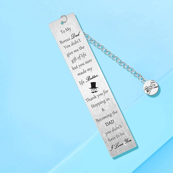 to My Bonus Dad Bookmark Stepfather Bookmarks You Didnt Give Me The Gift of Life But You Sure Made My Life Better Book Lover Gifts Best Step Dad Fathers Day Gifts Christmas Birthday Gift