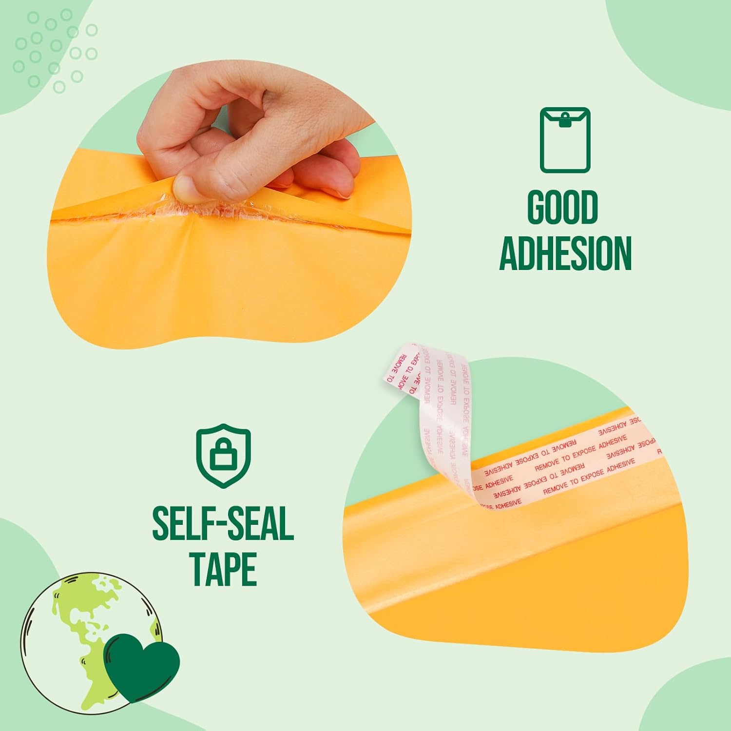 Fuxury Kraft Bubble Mailers 8.5x12 Inch 40 Pack Strong Adhesion Padded Envelopes #2 Self Seal Bubble Envelopes Padded Mailers for Packaging Books,for Small Business Yellow