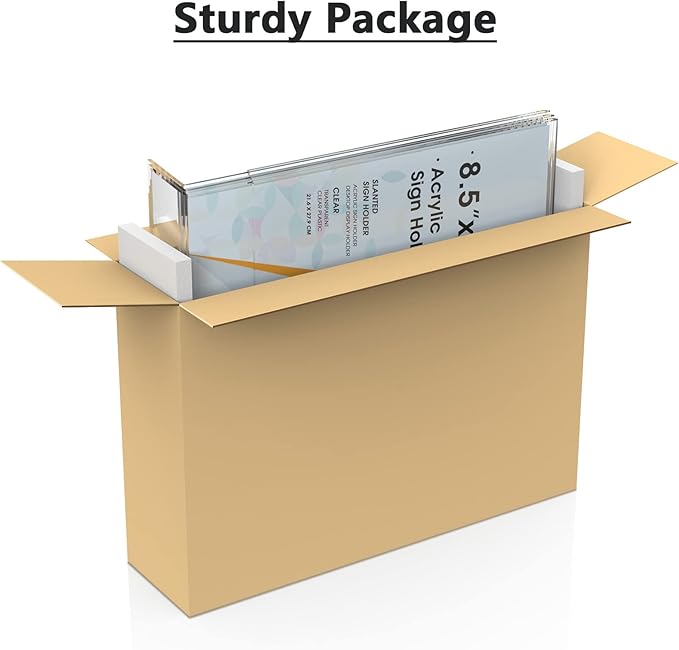 MaxGear Sign Holder 8.5x11 inches, Acrylic Sign Holder Slant Back Sign Holder Clear Sign Holder Plastic Paper Holder Table Top Sign Holder Plastic Display Stand for Office, Store, 20 Pack