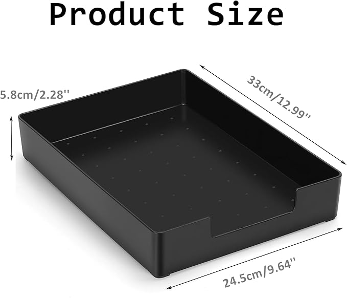 Paper Tray, 2pc Letter Tray, Paper Organizer for Desk, Stackable Front-Load A4 Paper File Folder Magazine Storage Holder, Drawer Organizer, Office Desktop Accessories Workspace Document Organizer