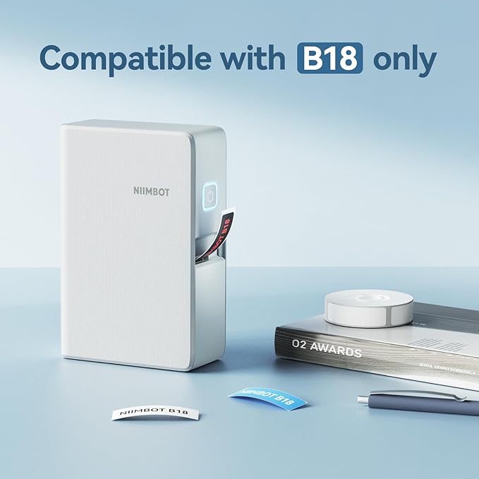 NIIMBOT Thermal Transfer Labels 0.55''x1.18'', Only for B18 Label Maker, PET Material, Waterproof and High-Temperature Resistance, Long Storage Time, Hologram Yellow(14x30mm-190)