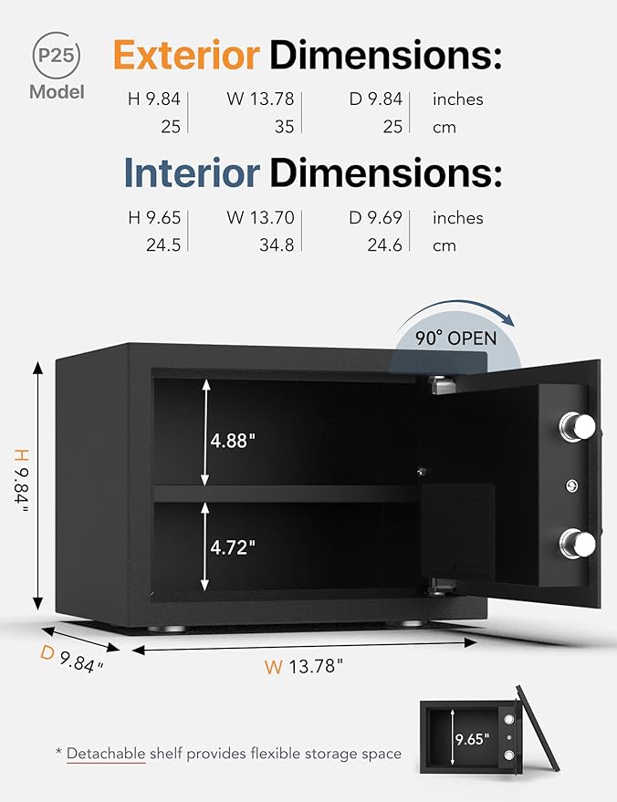 FORFEND Smart Home Safe | WiFi Safe Box App Lock/Alarm | Voice Command, Kidnap Alarm, Tamper Detect, Frozen Mode, Sub Account| Digital Safe Anti Theft