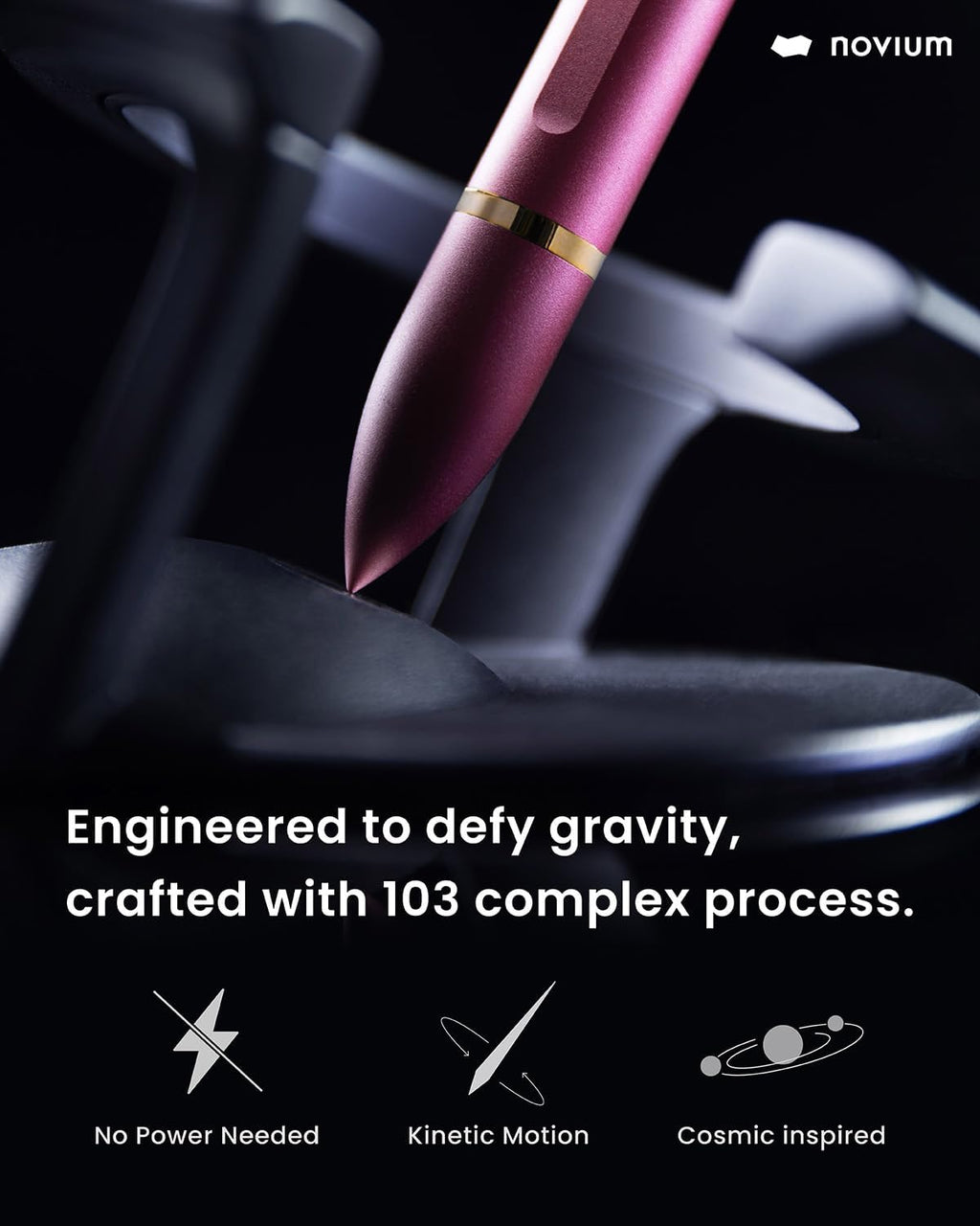 novium Hoverpen Interstellar - Unisex Ballpoint Pen, Mars Magma, 23.5 Degree Angle, Premium Design, Smooth Writing, No Spills