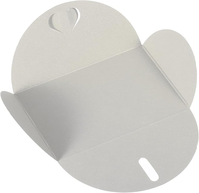 PATIKIL Gift Card Envelopes, 12 Pack Heart Shaped Clasp Small Gift Cards Holder Mini Envelope for Birthdays Weddings, Silver