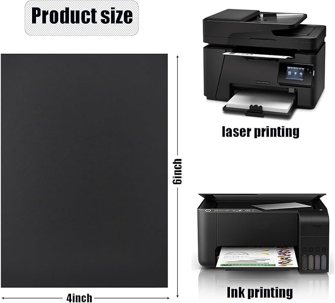 50 Pack 4x6 Black Cardstock Paper Blank Thick Heavyweight 92lb Card Stock for Making Index Cards, Invitations cards, Postcards