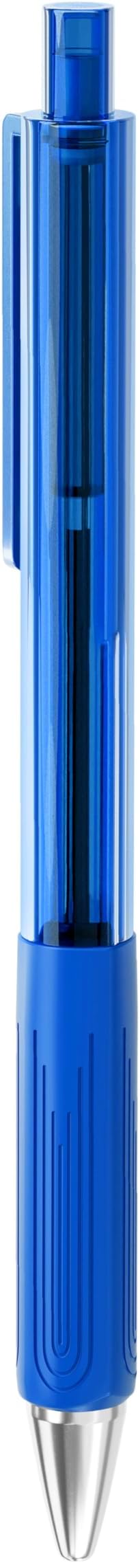 Writon Retractable Ballpoint Pens, Triangle Grip and Barrel, 1.0mm Medium Point, Blue Ink, 12 Pack