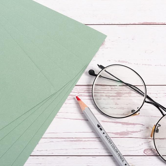 Wishop 20 Sheets Colored Thick Paper Cardstock Blank for DIY Crafts Cards Making, Invitations, Scrapbook Supplies (Sage Green, 8.5 x 11 inches)