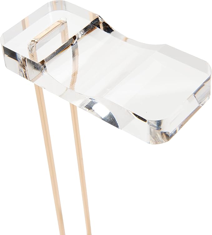 russell+hazel Acrylic Headphones Stand, Office Accessories, Clear, with Gold Hardware, 4” x 5” x 10.5” (93922)