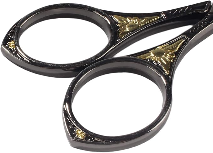 JubileeYarn Sun Motif Embroidery Craft Scissors - Black - 1 Scissor
