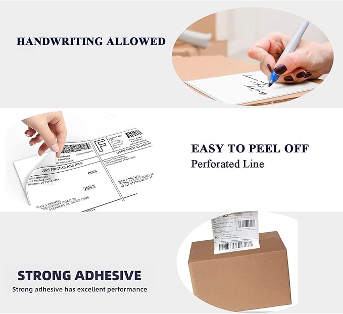 Half Sheet Shipping Labels Half Page Label Address Mailing Postage Labels, Laser & Inkjet Printer Compatible, 5126/8126 (100 Sheets, 200 Labels)
