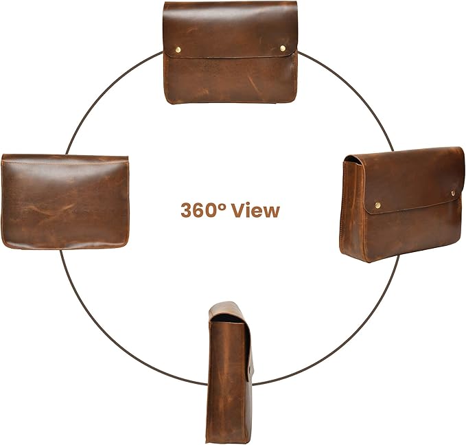 Jajmo Legacy Premium Top Grain Leather Laptop Sleeve - Fits 15” Laptops - Vintage Style Messenger Bag with Snap Buttons - Perfect for Office, School, and Travel