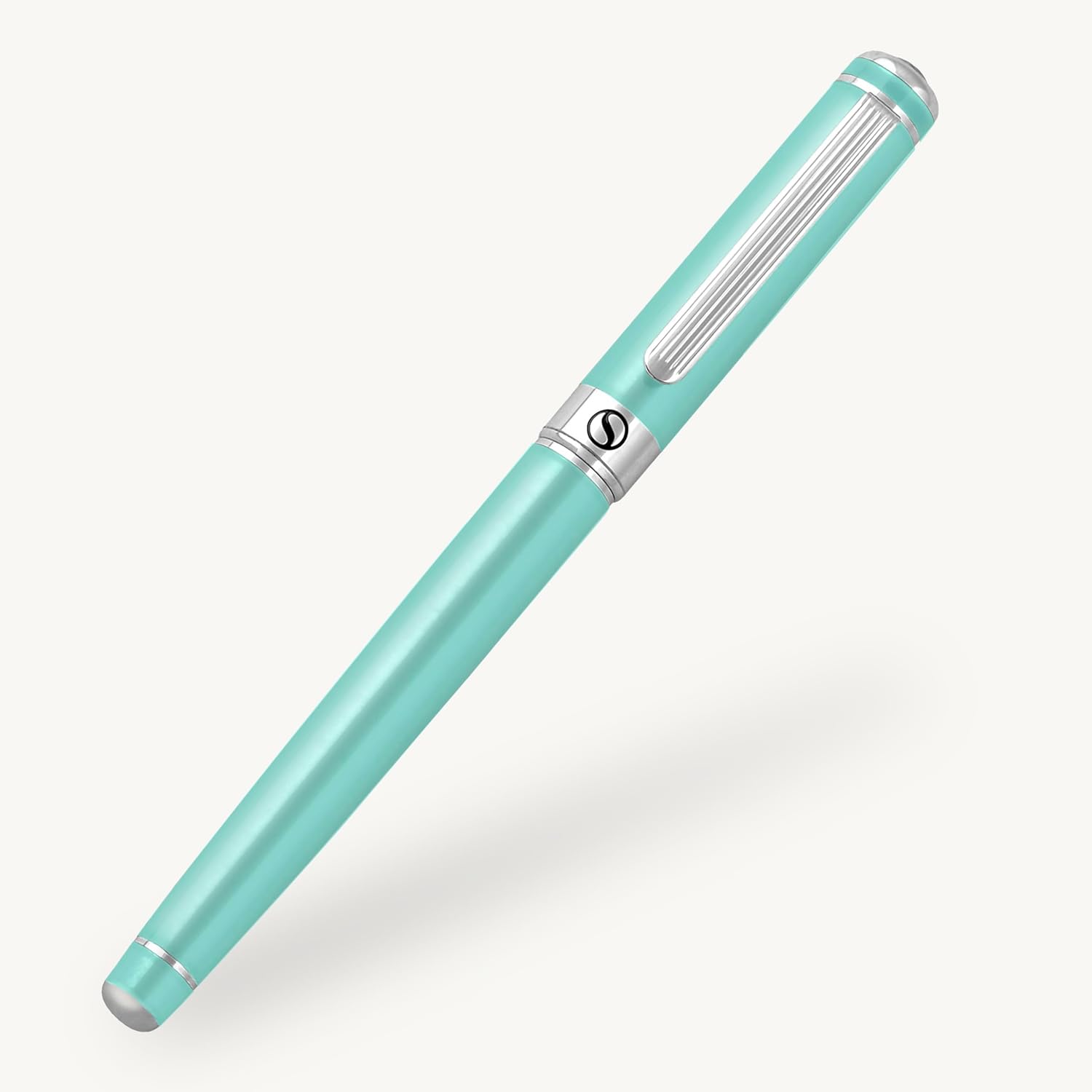 Scriveiner Mint Green Rollerball Pen - Stunning Luxury Pen With Chrome Finish, Schmidt Ink Refill, Best Roller Ball Gift Set for Men & Women, Professional, Executive Office, Nice Pens