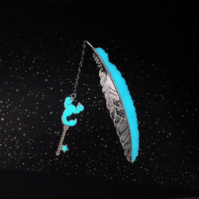 Zodiac Feather Bookmark Gifts for Women Men, Cool Metal Bookmark Glow in The Dark Scorpion Bookmark, Luminous Star Sign Constellation Horoscope Bookmark Gifts