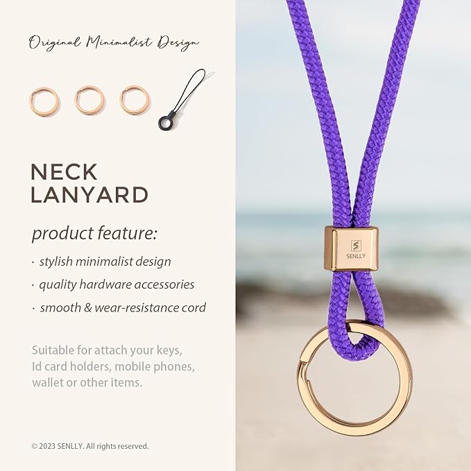 SENLLY Neck Lanyard Strap for Keys, Original Minimalist Design KeyChain Holder