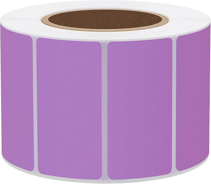 Hybsk 2x1 inch Color Direct Thermal Labels for Shipping, Barcodes, Address, Compatible with Rollo Label Printer & Zebra Desktop Printers,(2"x1",Purple)