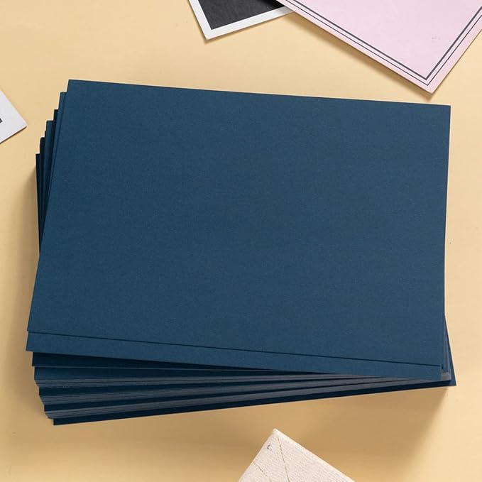 100 Pack Thick Paper Cardstock Blank Heavy Cards Stock for Invitations, Greeting Cards Making, Postcards, Photos, 250GSM Thick Paper (Navy Blue, 4x6 inches)