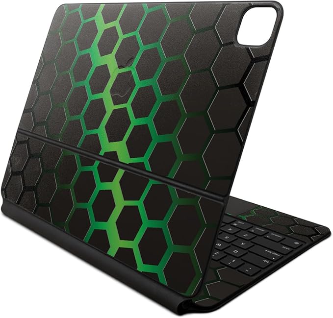 Skin Compatible with Apple Magic Keyboard for iPad Air 13-inch (M2) 2024 - Green Hex - Premium 3M Vinyl Protective Wrap Decal Cover - Easy to Apply | Crafted in The USA by MightySkins
