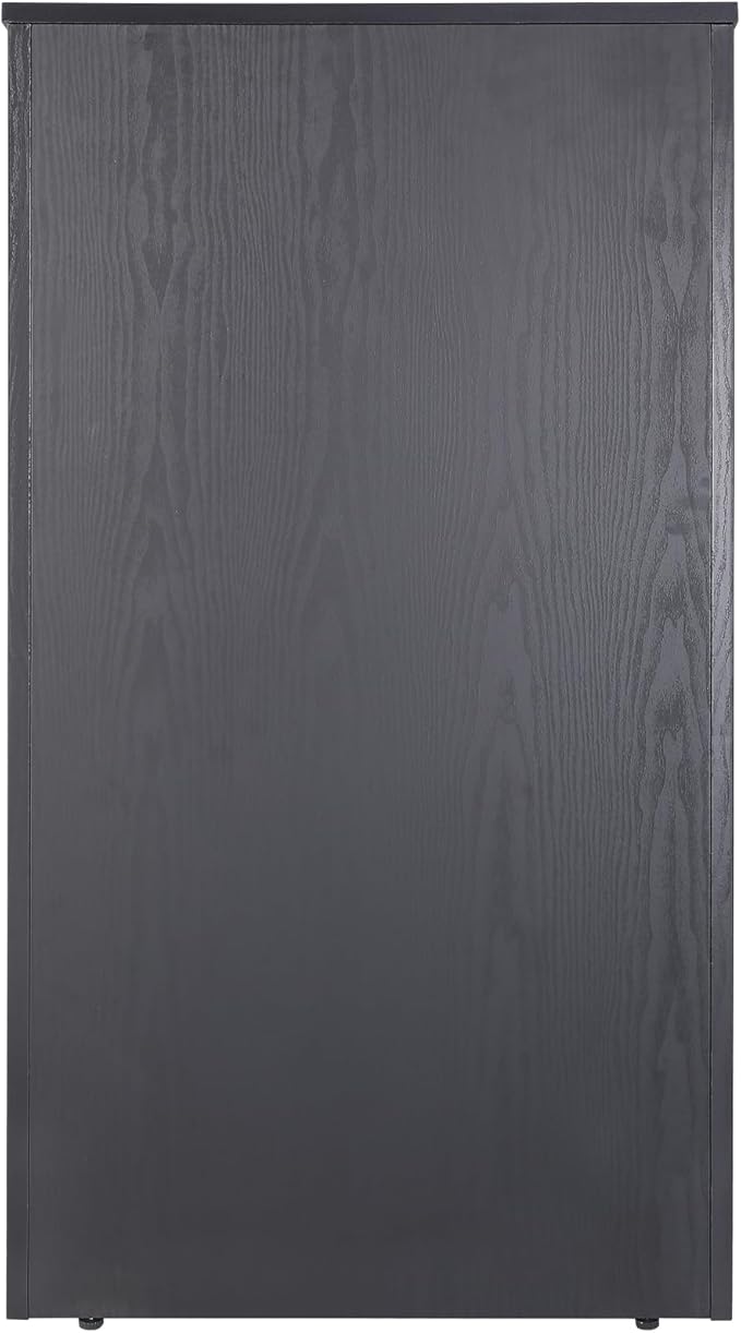 VEVOR Speaker Podium, 47-inch Mobile Lectern with 4 Casters, Wooden Presentation Stand with Shelves, Angled Top, for Church, Office, School, Home Use, Black