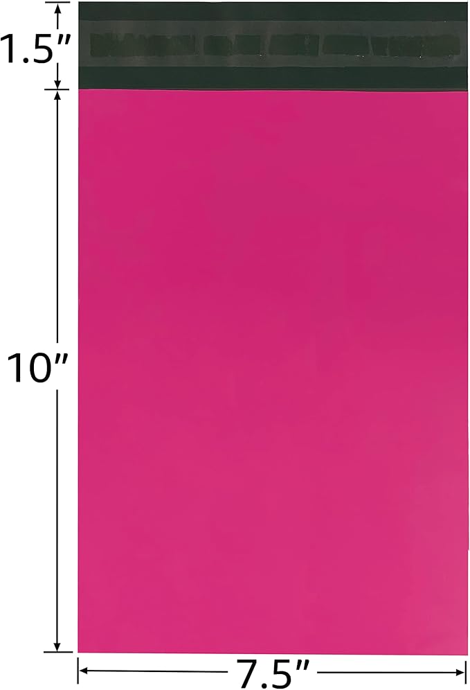 Colored Poly Mailers Pack of: Be creative with your packaging with Colored mailers (Pink, 7.5" x 10.5" pack of 200)