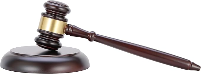 Apexstone Wooden Gavel and Block Set, Wooden Gavel and Sound Block Set for Lawyer Judge Auction Sale Gift