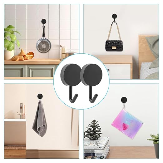 Magnetic Book Shelf for Whiteboard, Magnetic Book Holder File Rack with a Pen Container and Two Hook Acrylic Book Shelves Metal Floating Book Display Shelf for Teacher Kids Room Office(Black)