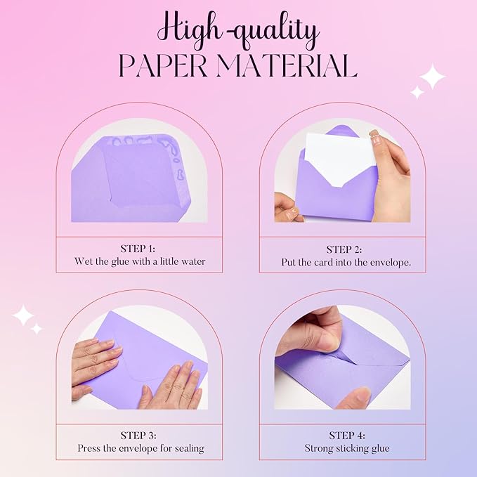 ACSTEP 100PACK Gift Card Envelopes Credit Card Size Mini Envelopes Colored Tiny Pocket Envelopes For Business Card, Small Note Cards 10 Assorted Colors 4X2.75 Inches