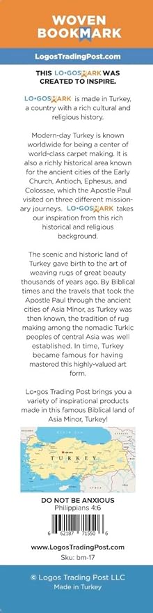 Don't Be Anxious & Divine Peace, Bulk Pack of 6 Woven Fabric Christian Bookmarks, Silky Soft Philippians 4:6 Flexible Bookmarker for Novels Books and Bibles, Religious Memory Verse Gift