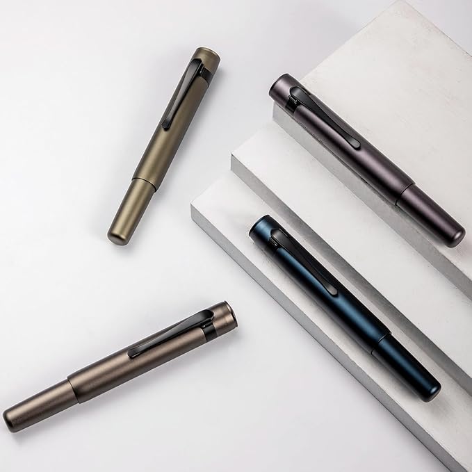 Hongdian M2 Black Forest Mini Rollerball Pen, Fine Point 0.5mm, Sleek Aluminium Pocket Pen with Black Ink Refill, Ideal for Travel & Signature (Space Gray)