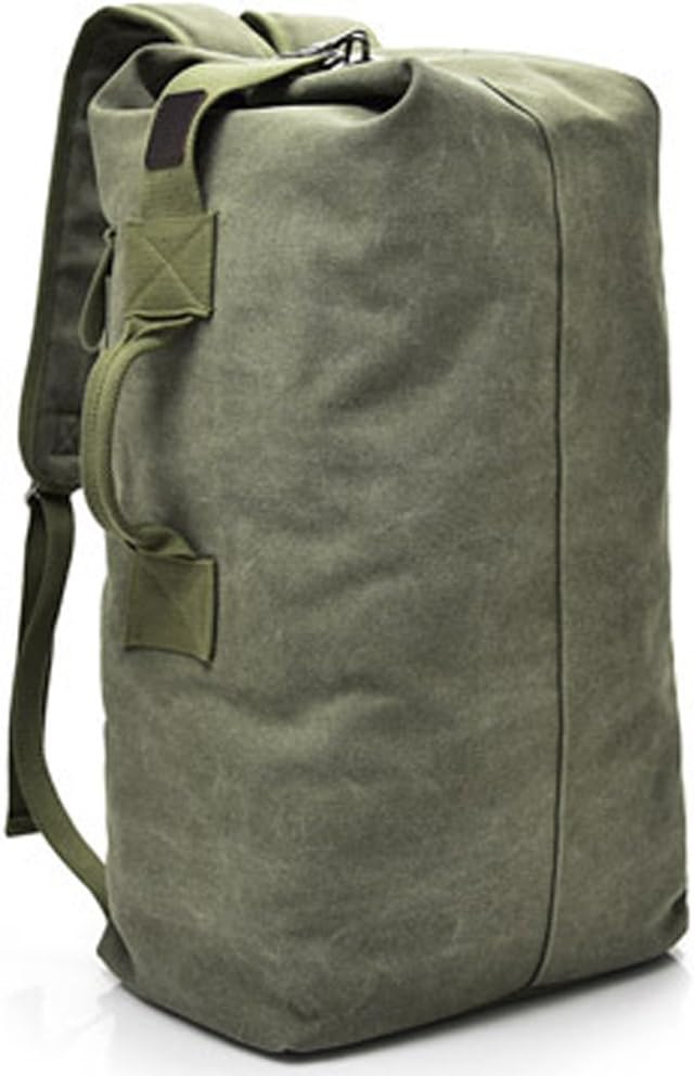 Military Duffel Bag Top Load Double Strap Canvas Backpack Army Travel Big Size