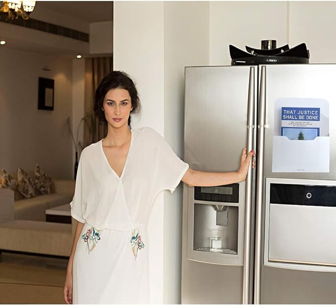 Magnetic File Holder - Magnetic Paper Holder, Pocket Organizer Office Supplies Storage Mail Organizer for Notebooks,Planners,Letter (1 Pack)