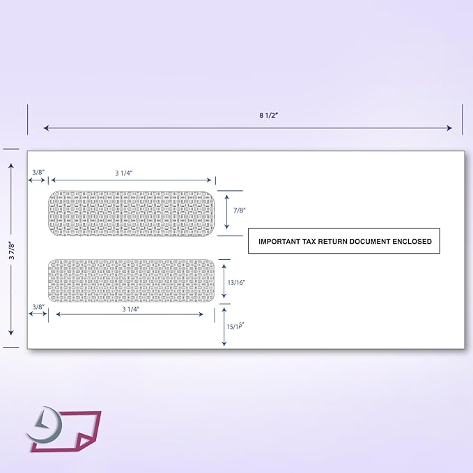 NextDayLabels - 100 Self Seal Envelopes, Designed to fit 3-up Laser W-2 Forms, Horizontal Format