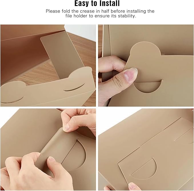 SAYEEC Plastic Magazine File Holder, 3 Pack Foldable Folder Holder with Labels, Vertical File Paper Organizer Magazine Storage Box Rack Book Bins for Desk (3 Colors (Coffee, Khaki, Orange))