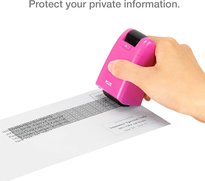 The Original Guard Your ID Identity Protection Security Prevention Stamp Wide Roller (Pink) IS-500CM