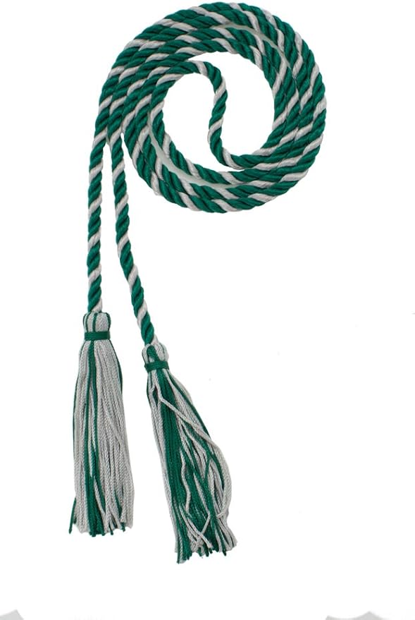 Tassel Depot Graduation Honor Cord - DK Green/Gray - Every School Color Available - Made in USA