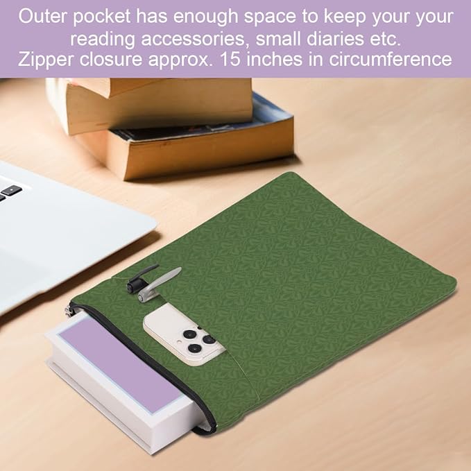 Retro Forest Book Sleeve Book Cover Classic Book Protector with Zipper Christmas Birthday Book Club Gifts Book Accessories for Women Sister Girlfreind Librarian Girls Bookish Book Lovers Gifts