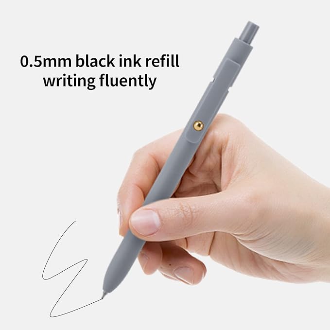 Ddaowanx Gel Pens, 12 Pcs 0.5mm Quick Dry Black Ink Pens Fine Point Smooth Writing Pens, Cute Office School Supplies Gifts for Women (12 Pcs Morandi-Black Ink)