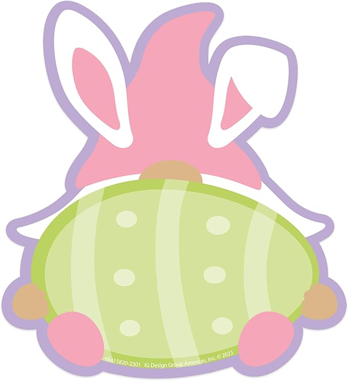 Eureka Easter Gnomes Paper Cut-Out Classroom Decorations for Teachers, 36 Pieces