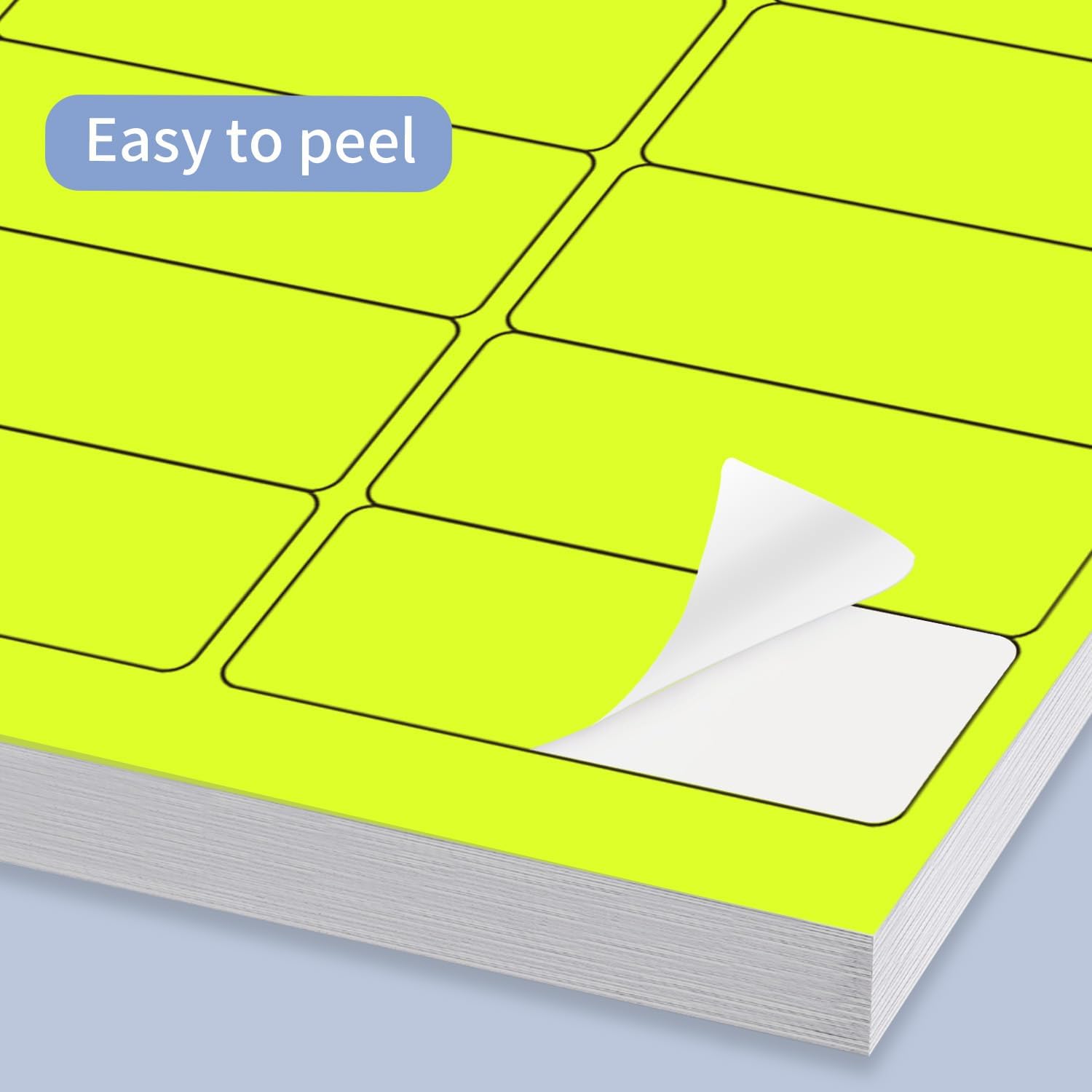 STARLIBOO 1" x 2-5/8" Address Labels- Neon Color Fluorescent Mailing Labels Stickers for Laser/Ink Jet Printer 8.5"×11"- Fluorescent Yellow