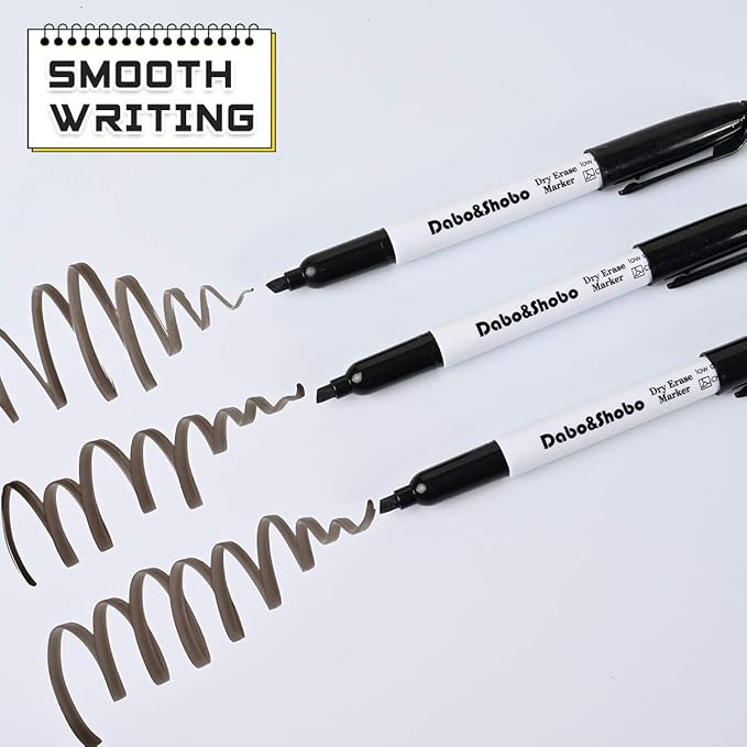 Dabo&Shobo Dry Erase Markers, （80 Count, Black,Chisel Tip）-White Board Markers/Pens ，Very Suitable for Writing on The School、 Office 、Home Dry Erase whiteboard Mirror Glass…