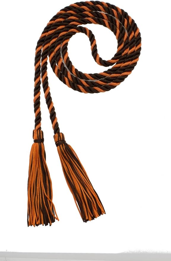 Tassel Depot Graduation Honor Cord - Brown/Orange - Every School Color Available - Made in USA