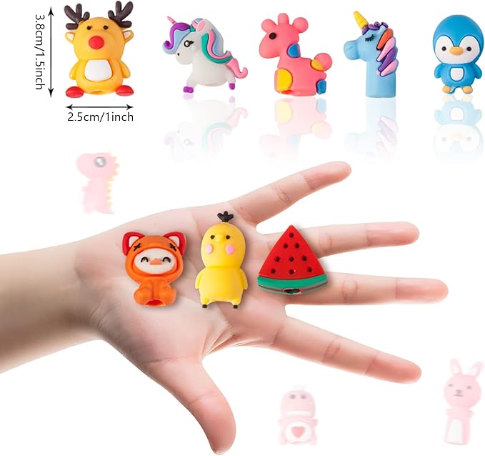 LOFIR 60 Pieces Pencil Toppers Animal Pencil Toppers Pen Toppers Clip on Pencil Classroom Prizes for Office Kids Back to School Student Supplies Party Favors(60)