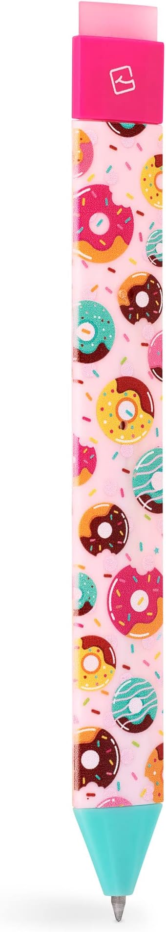 New Pen Bookmark with Refills | Erasable Ballpoint Gel Pen and Bookmark 3-in-1 | Ink Novelty Pen with Eraser | Page Marker | Book Marker | Page Holder Clip | Gift for Reader and Writer (Doughnut)