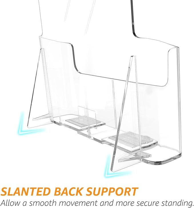 KTRIO Acrylic Brochure Holder 8.5 x 11 inch, Plastic Acrylic Literature Holders Clear Flyer Holder Rack Card Holder, Magazine, Pamphlet, Booklet Display Stand Trifold Holder Desk or Wall Mount 2 Pack
