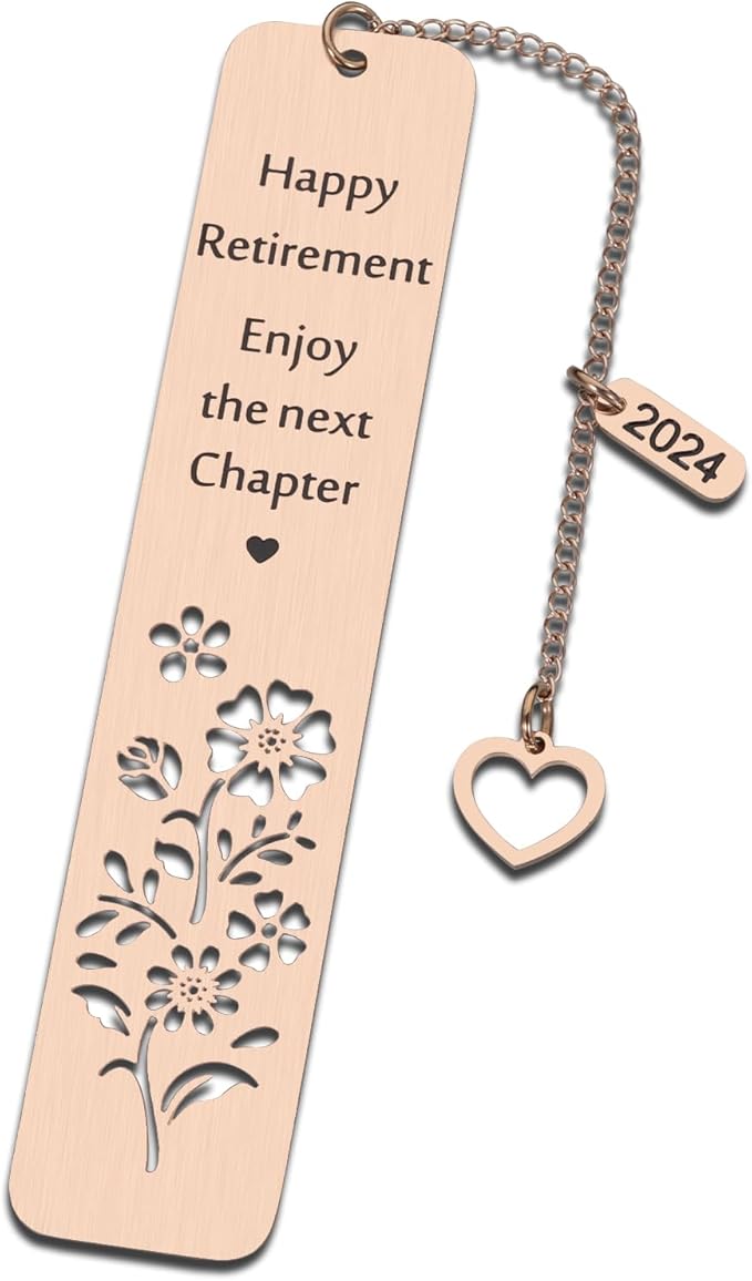 Secret Santa Gifts for Coworker, Christmas Gifts for Women 2024, Coworker Leaving Gifts for Women, Retirement Gifts for Women Men, Metal Happy Retirement Bookmark, Cool Retirement Gifts for Teacher