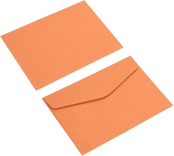 PATIKIL Mini Envelopes, 100 Pack Paper Blank Small Items Storage Business Card Holder for Greeting Note Party, Orange