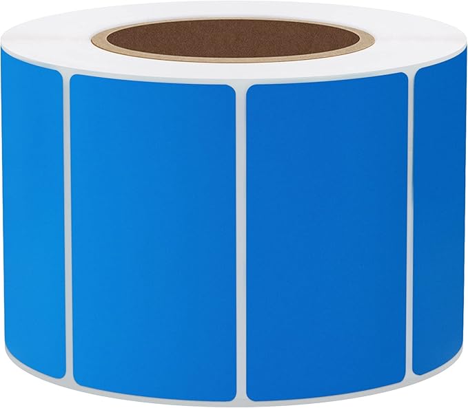 Hybsk 2.25x1.25 inch Color Direct Thermal Labels for Shipping, Barcodes, Address, Compatible with Rollo Label Printer & Zebra Desktop Printers(2.25"x1.25",Blue)