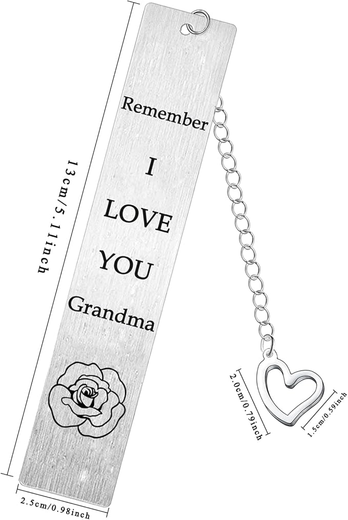 Grandma Bookmark Grandma Gifts from Granddaughter Grandson Grandma Birthday Gifts Mother's Day Gifts from Granddaughter Grandson I Love You Gifts Book Lover Gifts for Grandma Keepsake Present