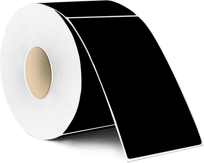 Colored Labels Stickers 3 x 5 Inch, Removable Rectangular Moving Labels, Large Color Coding Labels Moving Stickers- 200 Pack/Black