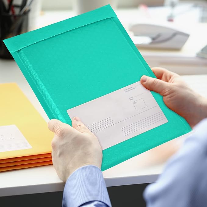 8.5 x 12 Inch Padded Envelope 30 Pack, Self-Seal Poly Bubble Mailers, Waterproof Shipping Bags for Small Business, Teal
